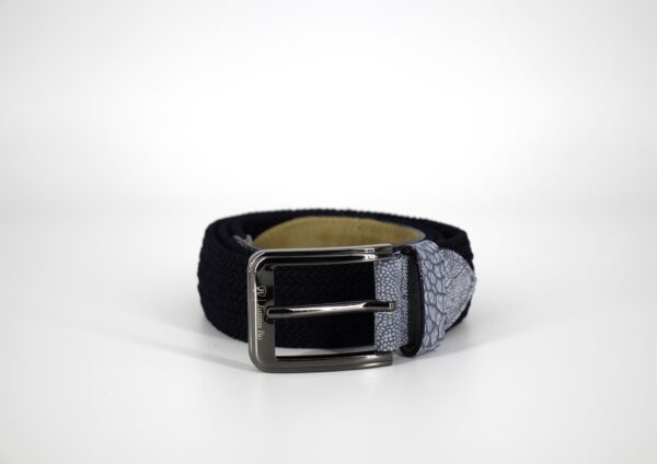 Premium Webbed Belt - Navy / Jean Ostrich