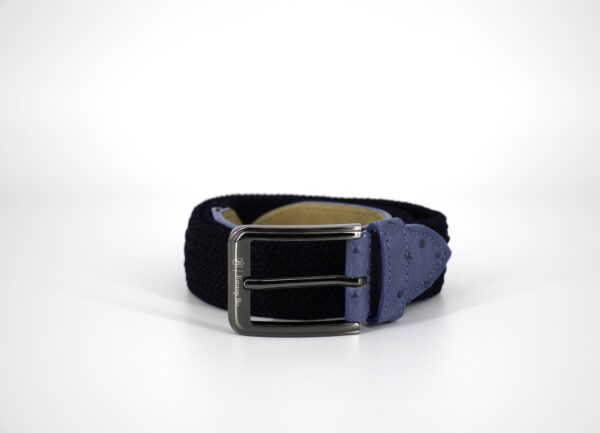 Premium Webbed Belt - Navy / Navy Full Ostrich